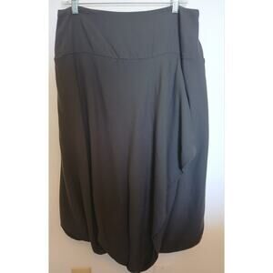 OSKA III Brown Dark Taupe Artsy High Waist Midi Skirt Wool LARGE German